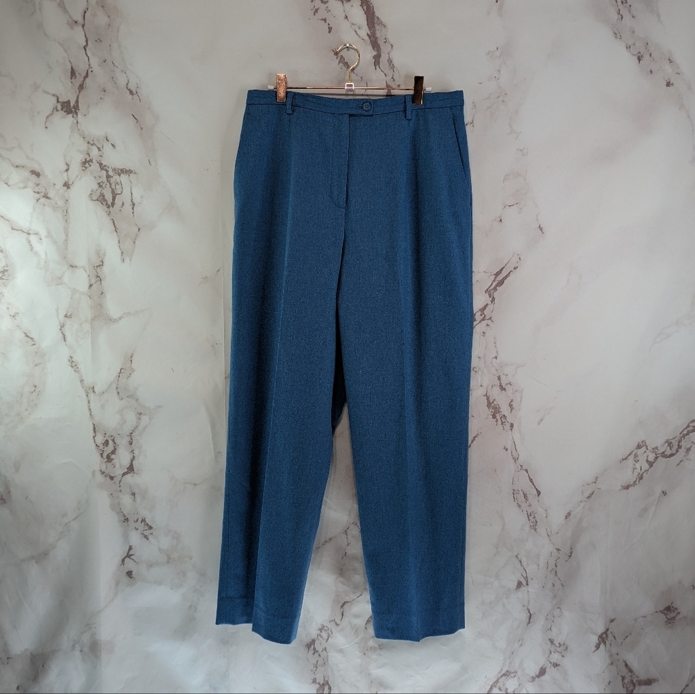 Pendleton Pants Womens 14 Large Slacks Wool Blue Trouser High Rise Straight Vtg
